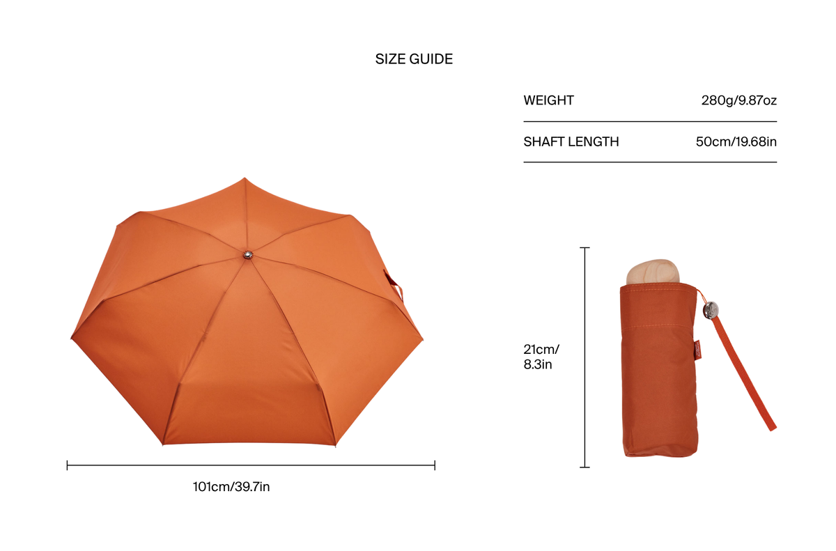 Size chart for Canyon Clay Mini Umbrella