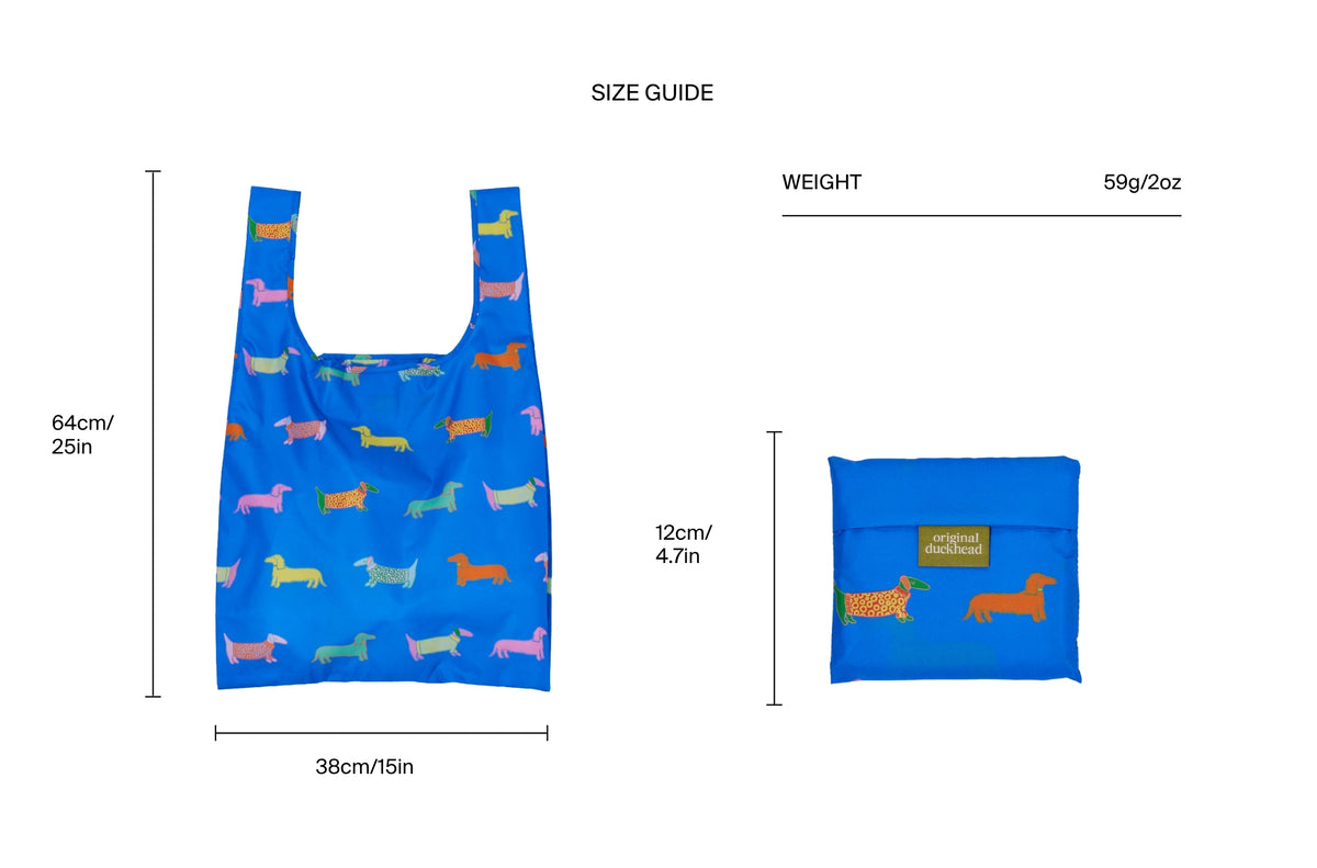 Size chart for Dogs in Blue Reusable Bag