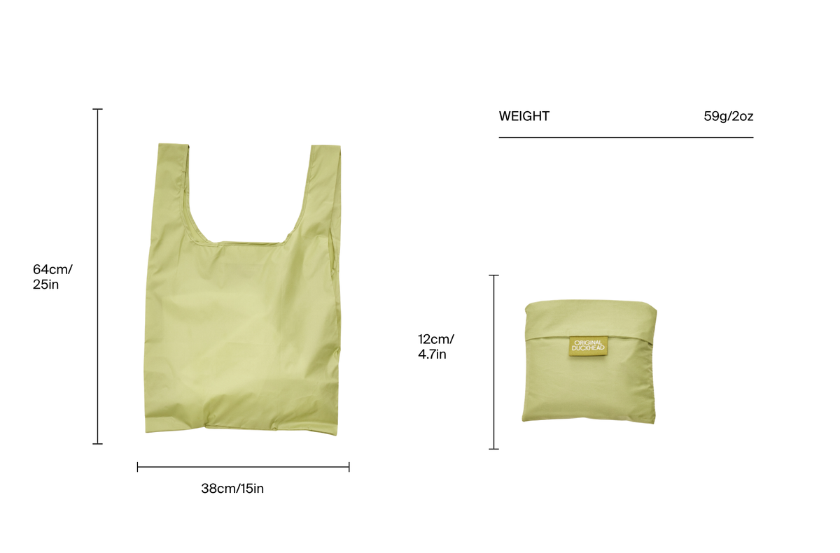 Size chart for Desert Green Reusable Bag