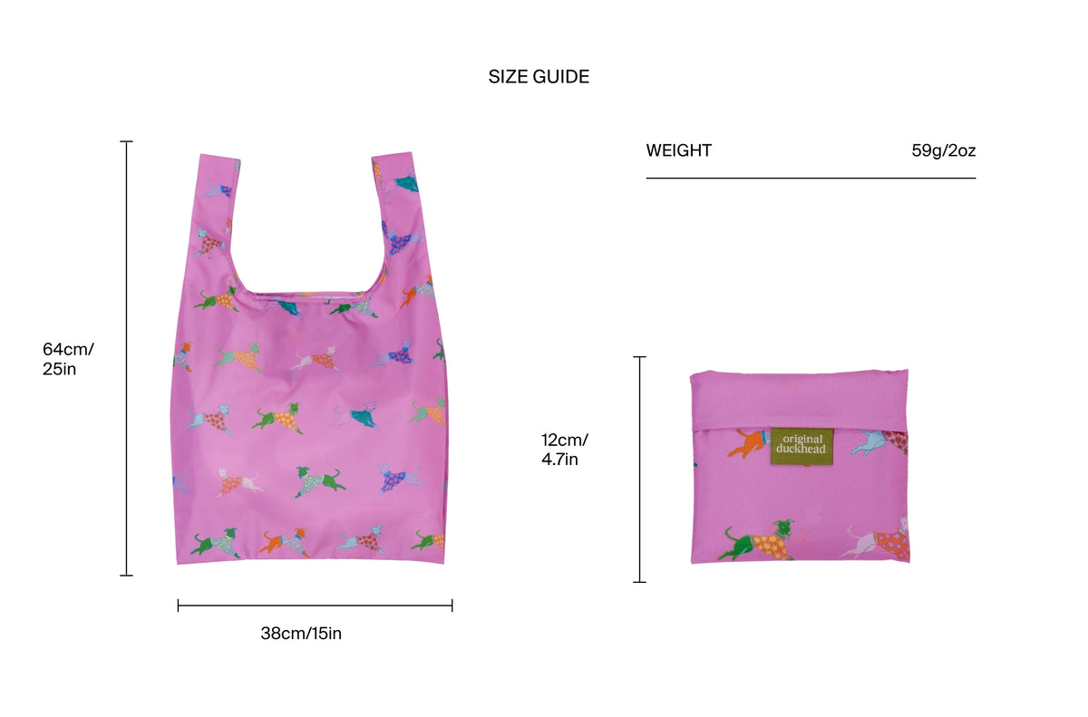 Size chart for Dogs in Pink Reusable Bag