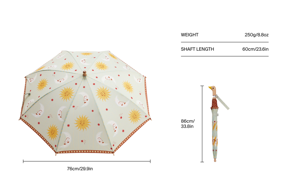 Size chart for Sun & Moon Duckling Kids Umbrella