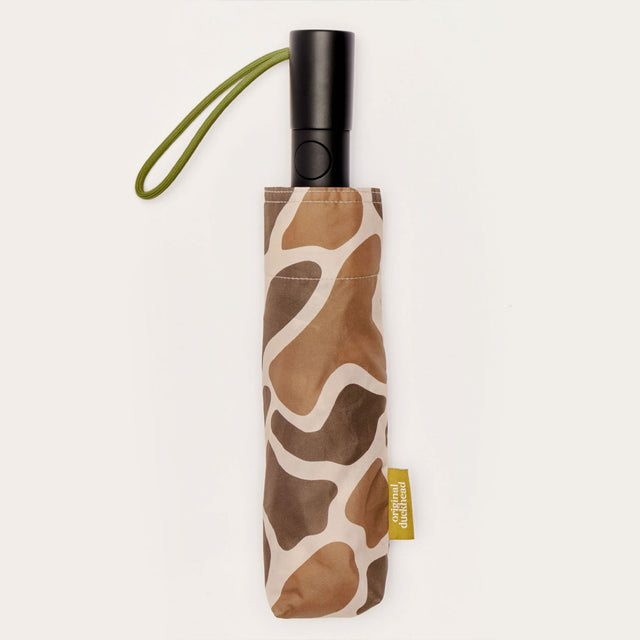 Taupe Ripples  Compact Umbrella with Automatic Open-Close Function