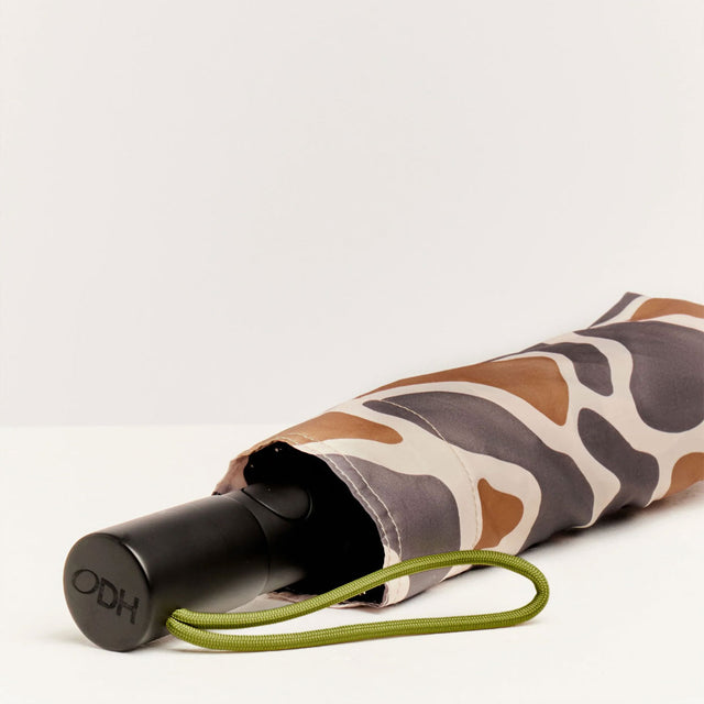 Taupe Ripples  Compact Umbrella with Automatic Open-Close Function