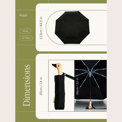 Black Eco-Friendly Compact Duck Umbrella - Original Duckhead