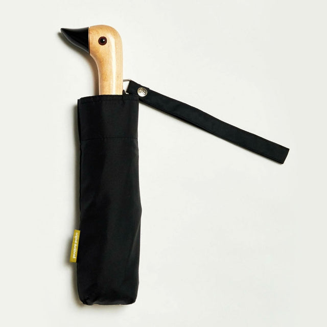 Black Eco-Friendly Compact Duck Umbrella