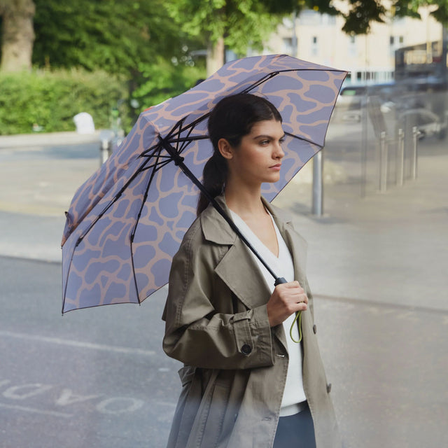 Coffee Ripples Compact Umbrella with Automatic Open-Close Function