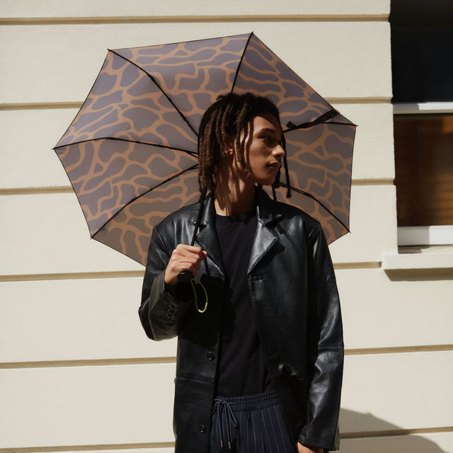 Coffee Ripples Compact Umbrella with Automatic Open-Close Function
