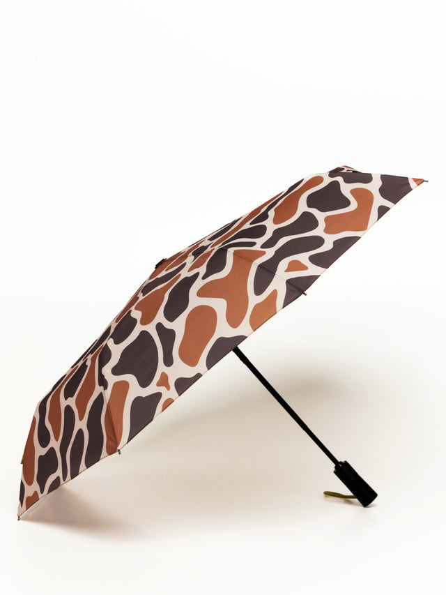 Taupe Ripples  Compact Umbrella with Automatic Open-Close Function