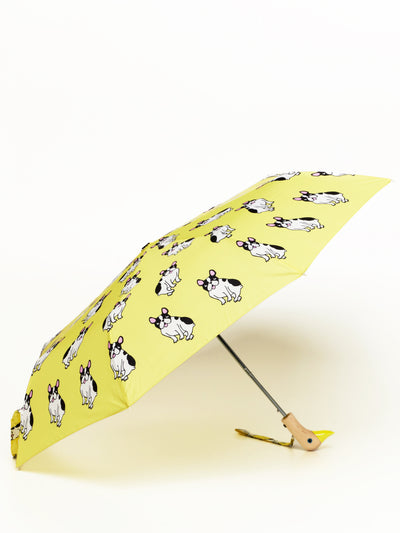 French Bulldog Yellow Eco-Friendly Compact Duck Umbrella