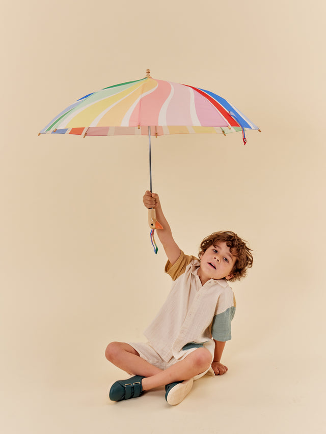 Rainbow Stripes Duckling Umbrella - Meri Meri - Original Duckhead