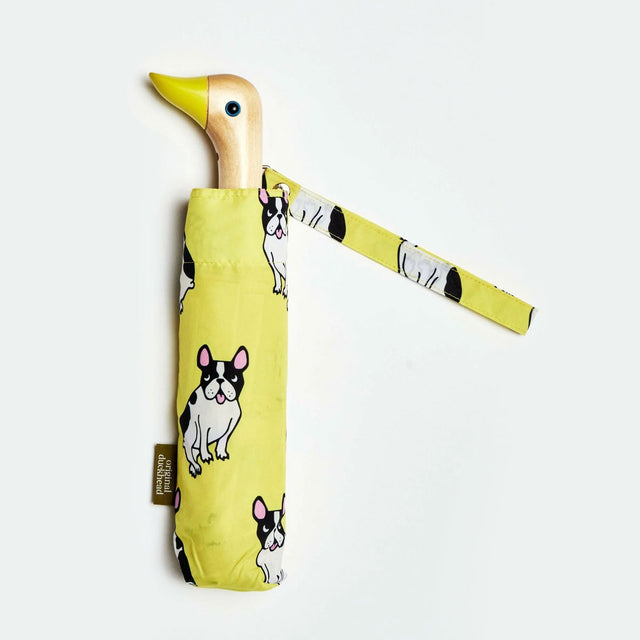 French Bulldog Yellow Eco-Friendly Compact Duck Umbrella