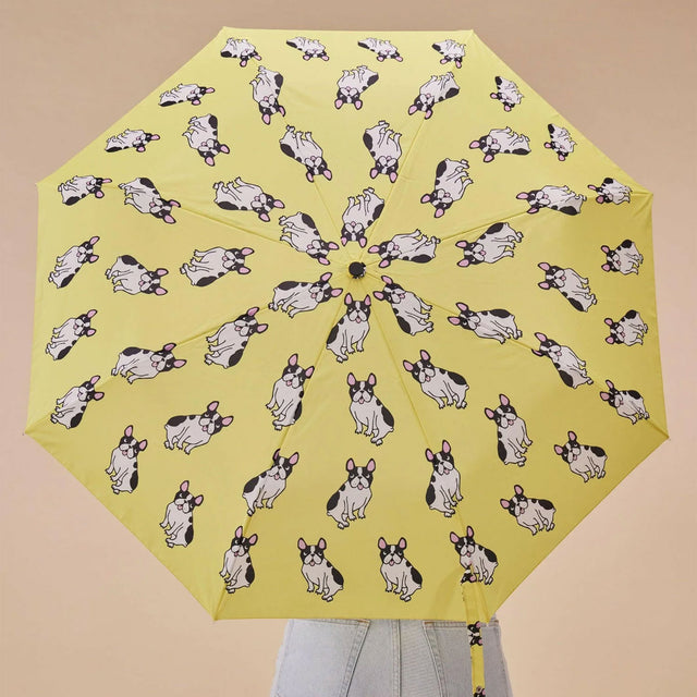 French Bulldog Yellow Eco-Friendly Compact Duck Umbrella