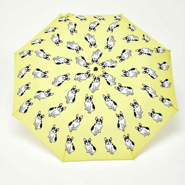 French Bulldog Yellow Eco-Friendly Compact Duck Umbrella