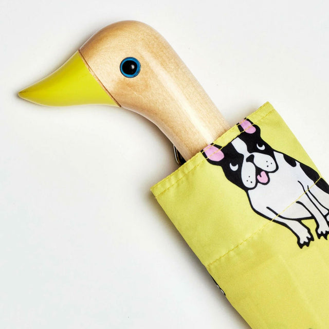 French Bulldog Yellow Eco-Friendly Compact Duck Umbrella