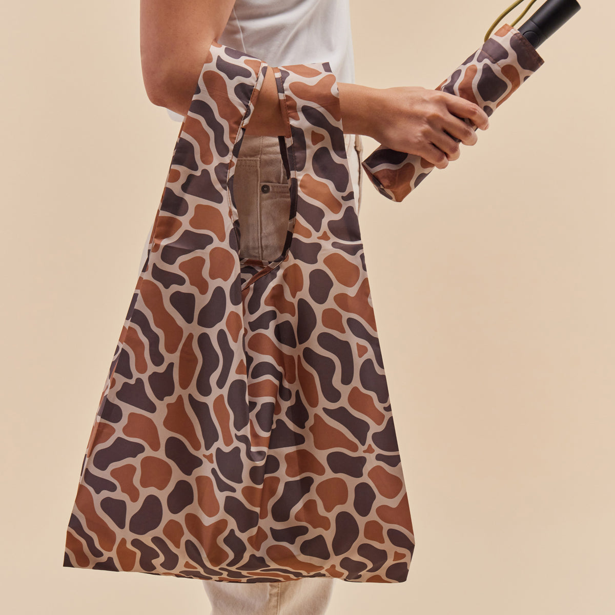 Taupe Ripples Reusable Bag