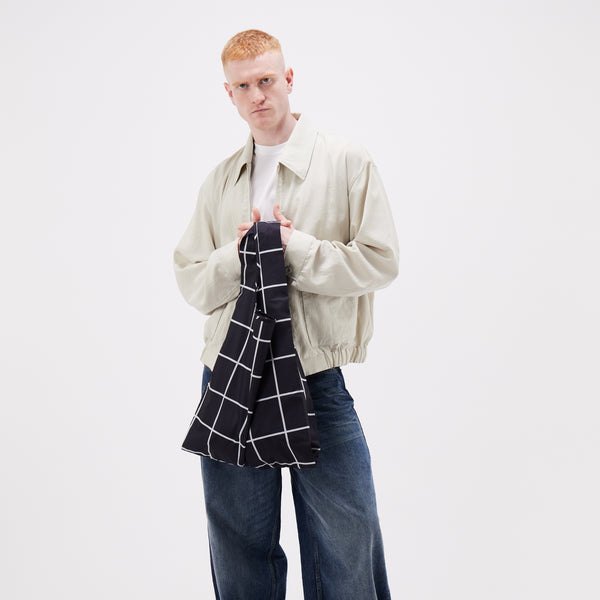 Black Grid Reusable Bag