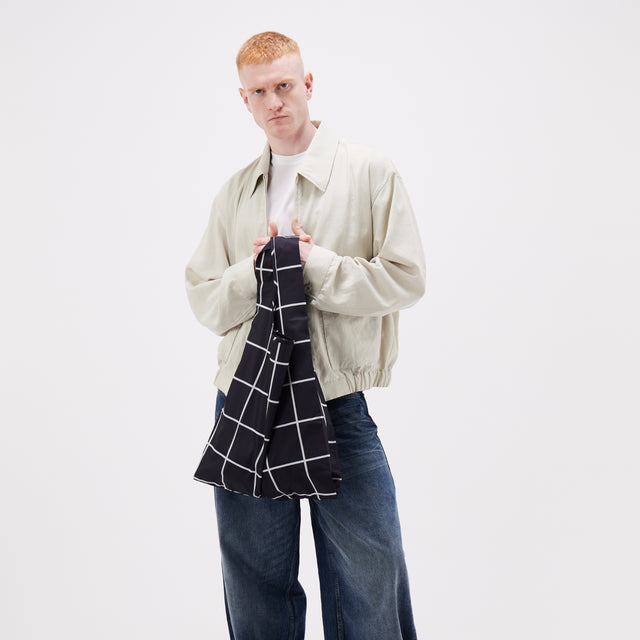 Black Grid Reusable Bag