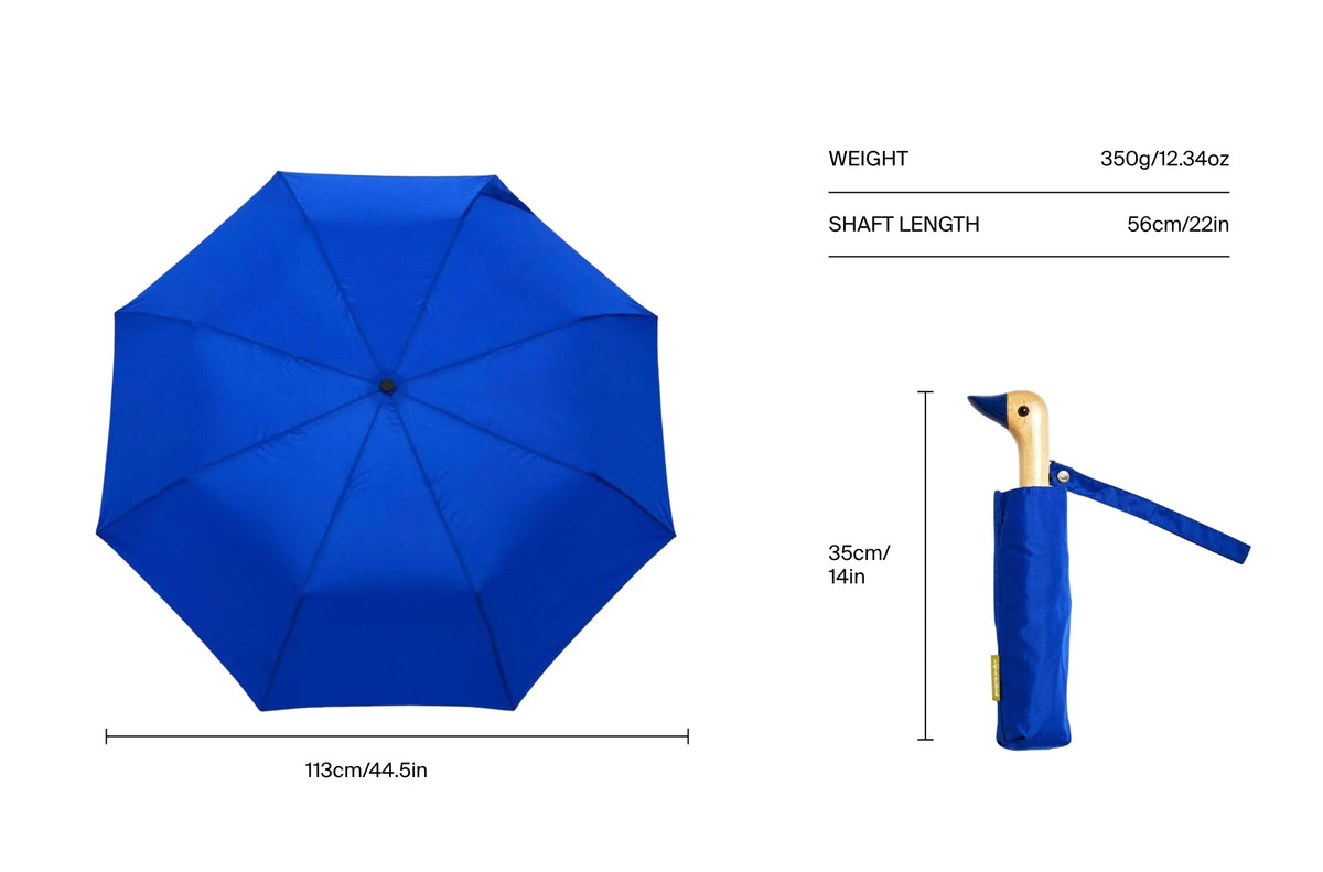 Size chart for Cobalt Blue Duck Umbrella