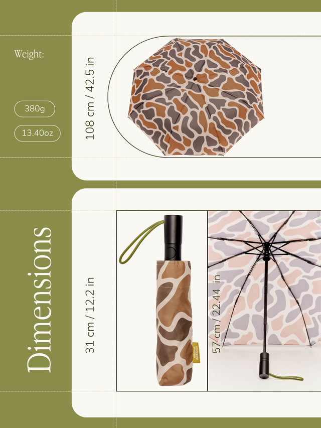 Taupe Ripples Daily Compact Straight Umbrella