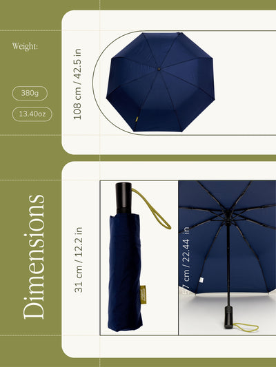 Navy Daily Compact Umbrella with Automatic Open-Close Function