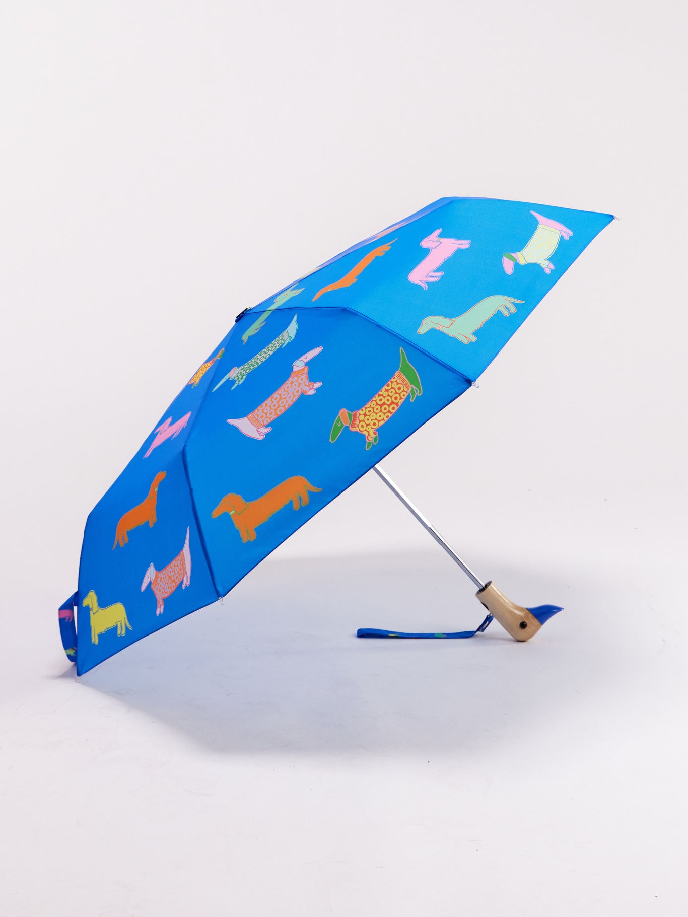 Dogs in Blue Compact Duck Umbrella