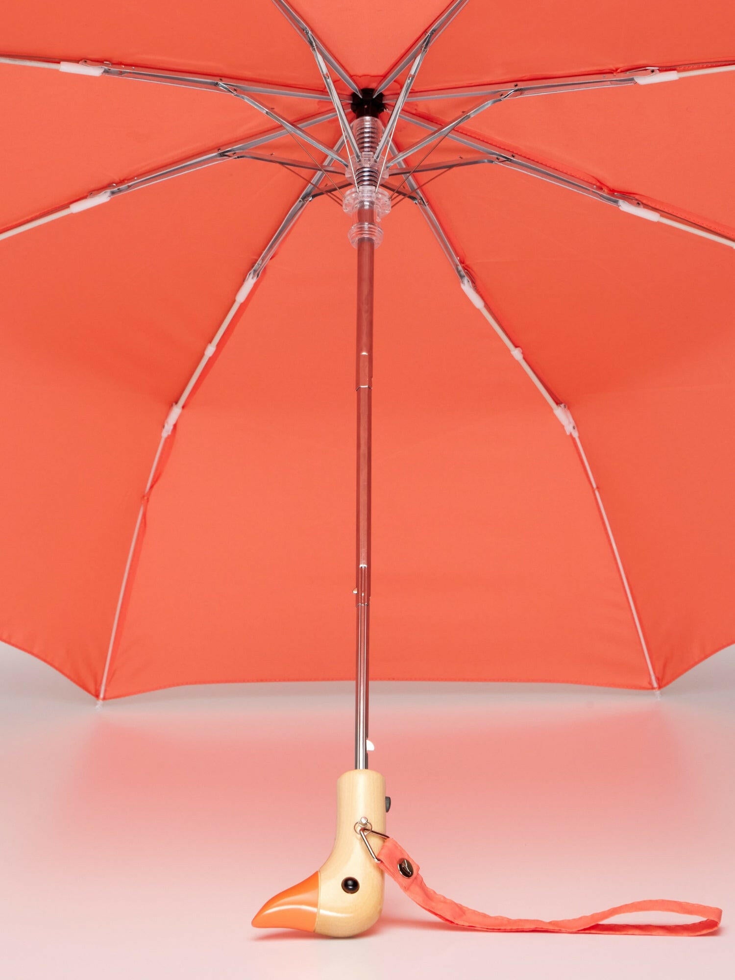 Peach Compact Duck Umbrella.