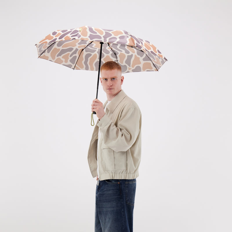 Taupe Ripples Umbrella with Auto Open-Close