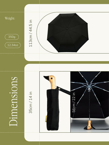 Black Eco-Friendly Umbrella.