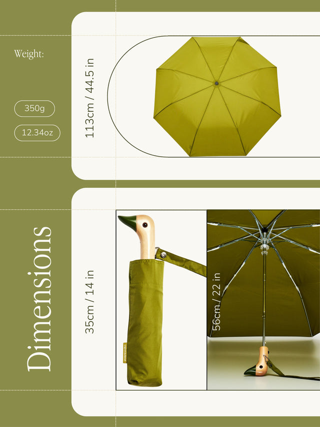 Olive Eco-Friendly Compact Duck Umbrella