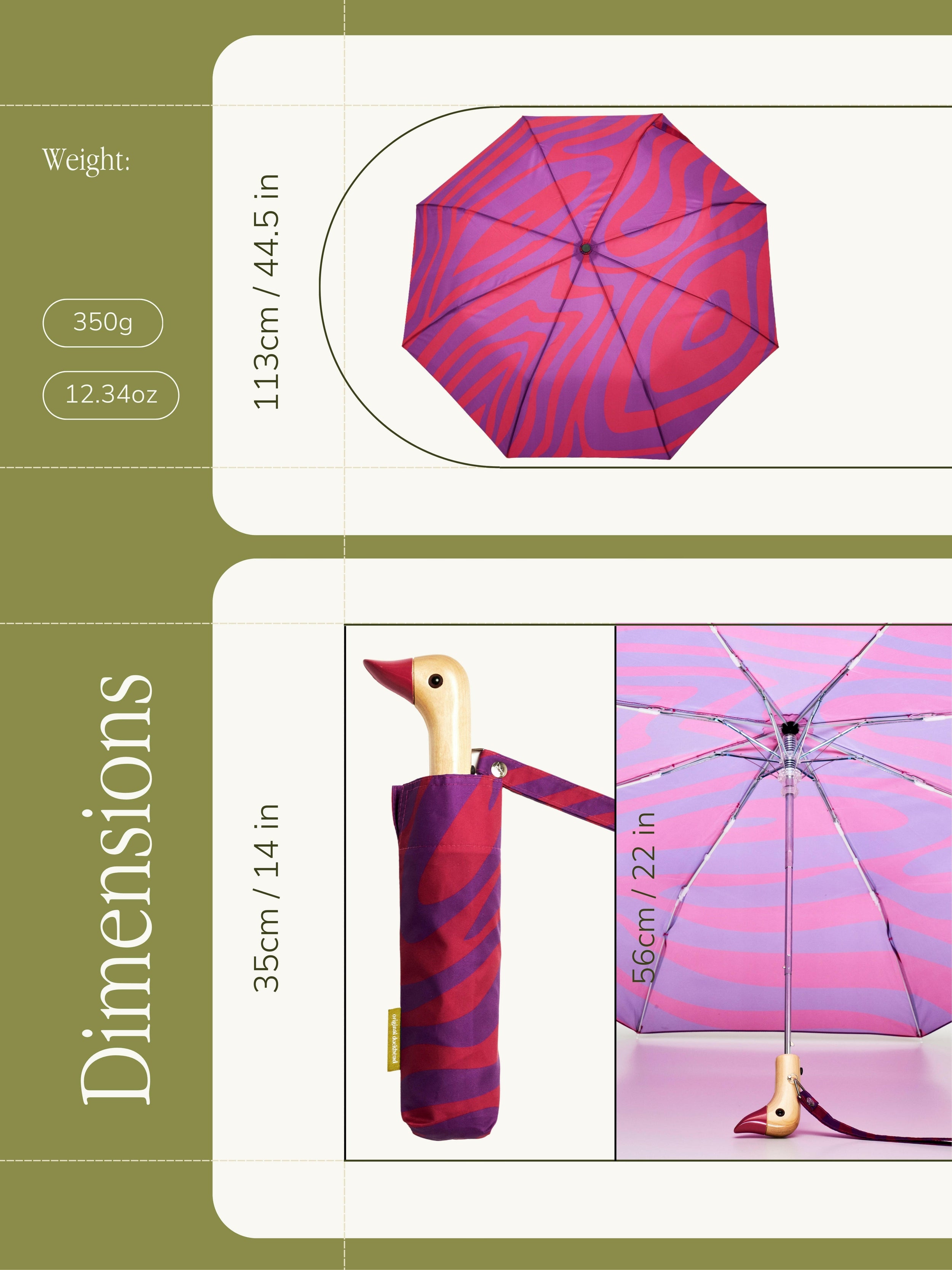 Swirl in Pink Compact Duck Umbrella.