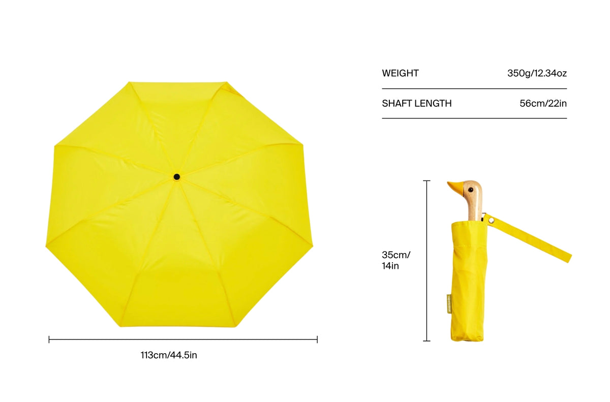 Size chart for Yellow Duck Umbrella