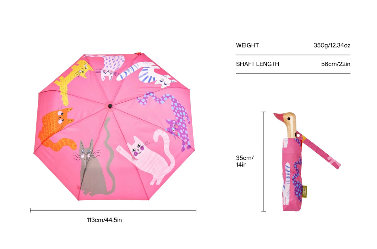 Size chart for Fuchsia Arty Cats Duck Umbrella