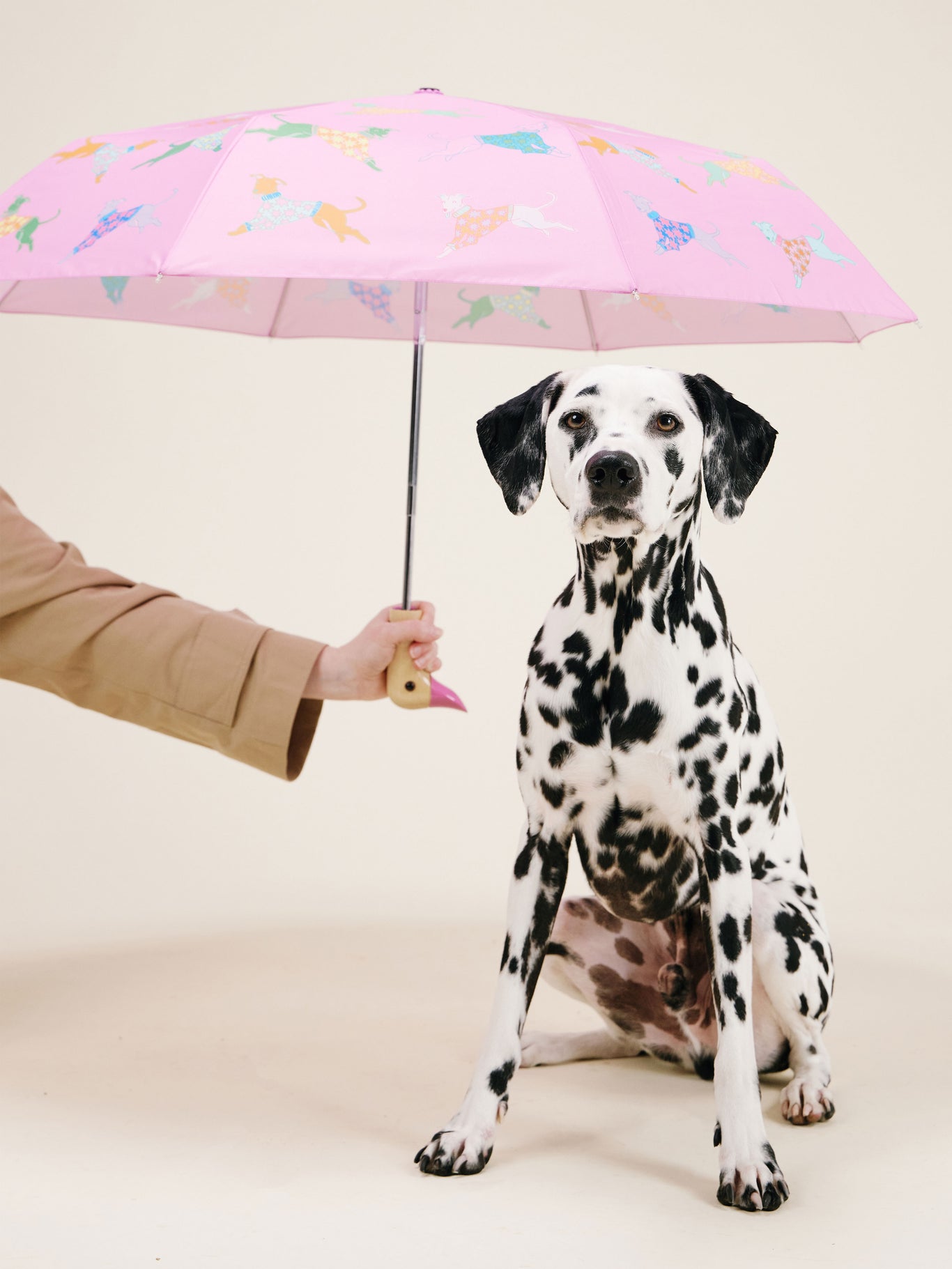 Dogs in Pink Compact Duck Umbrella