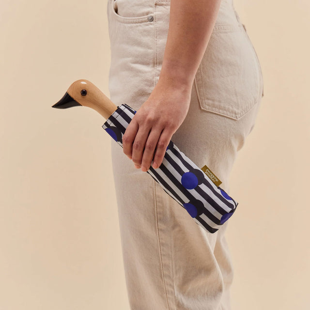 Polkastripe Eco-Friendly Compact Duck Umbrella