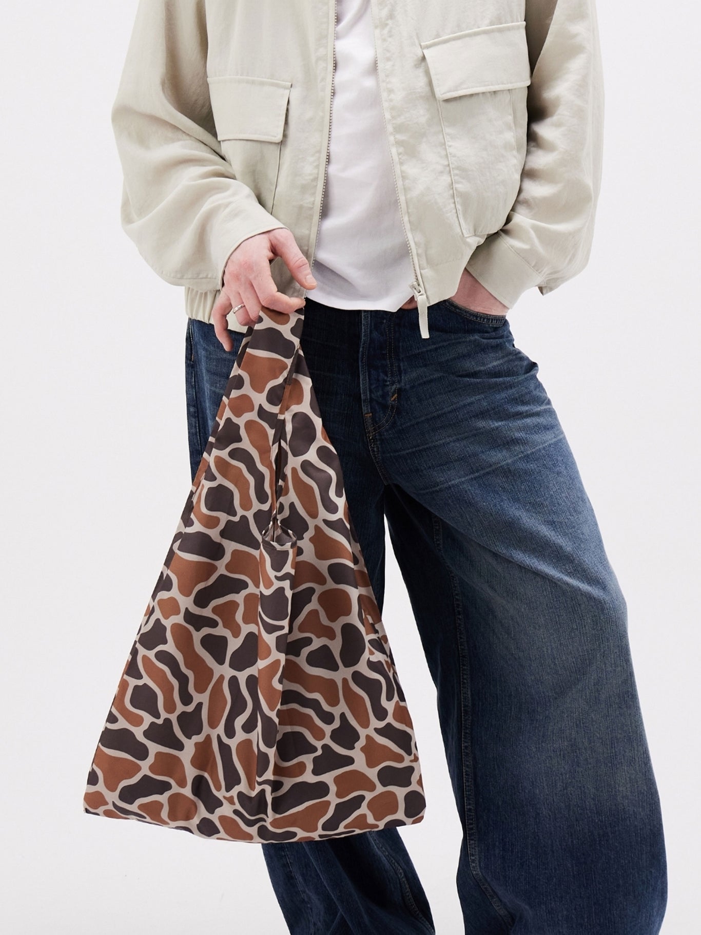 Taupe Ripples Reusable Bag