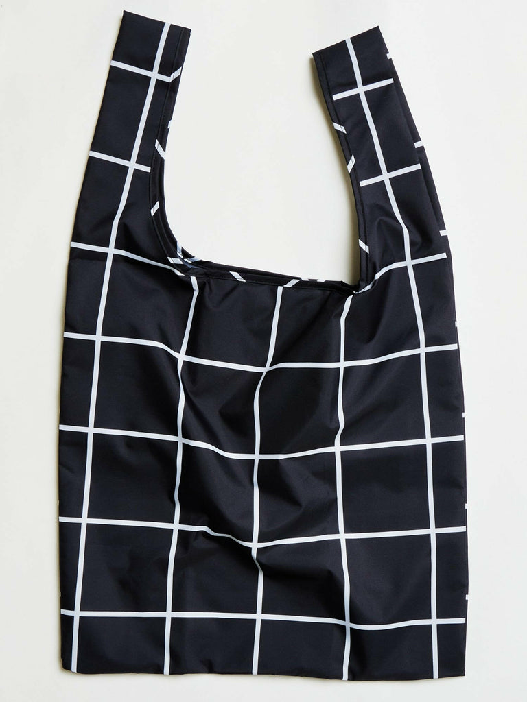 black reusable grocery pouch, recycled plastic bag, reusable bag, baggu bag, kind bag