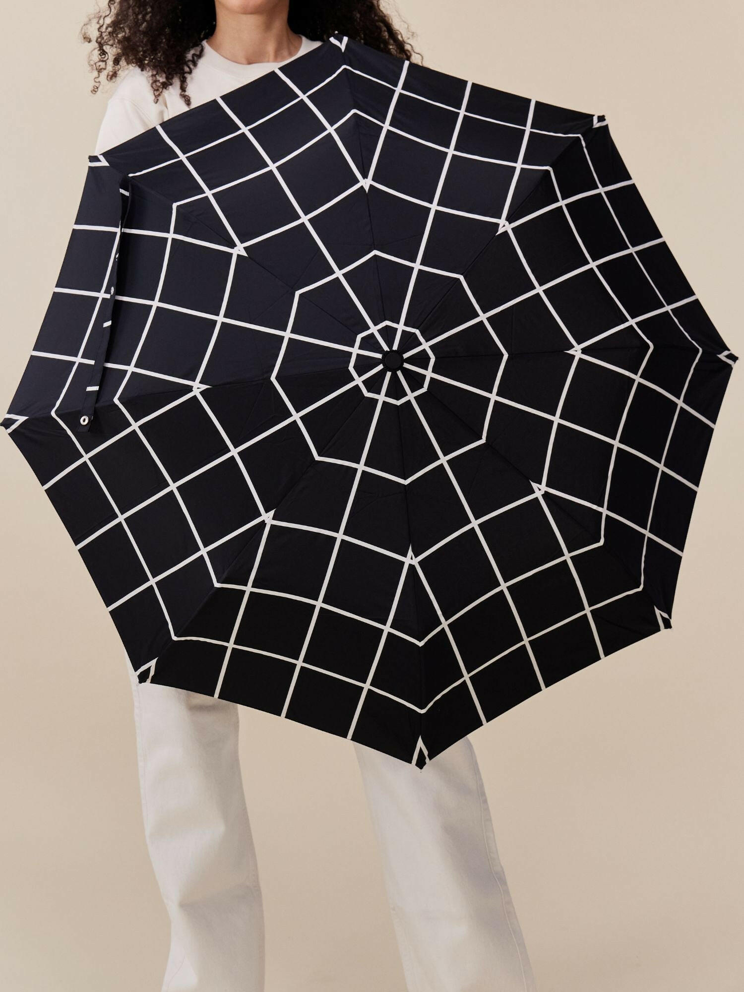 Black Grid Eco-Friendly Umbrella.