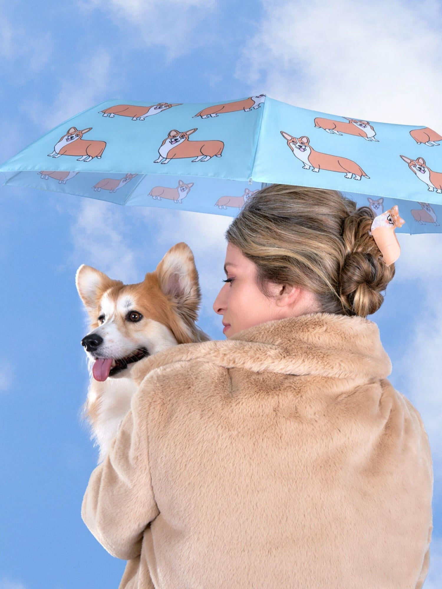 Wind Resistant Compact Umbrella | Corgi Dog Umbrella
