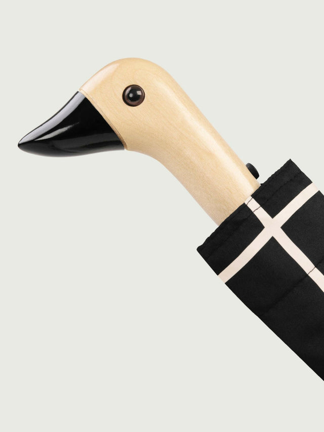 Black Grid Eco-Friendly Compact Duck Umbrella Original Duckhead